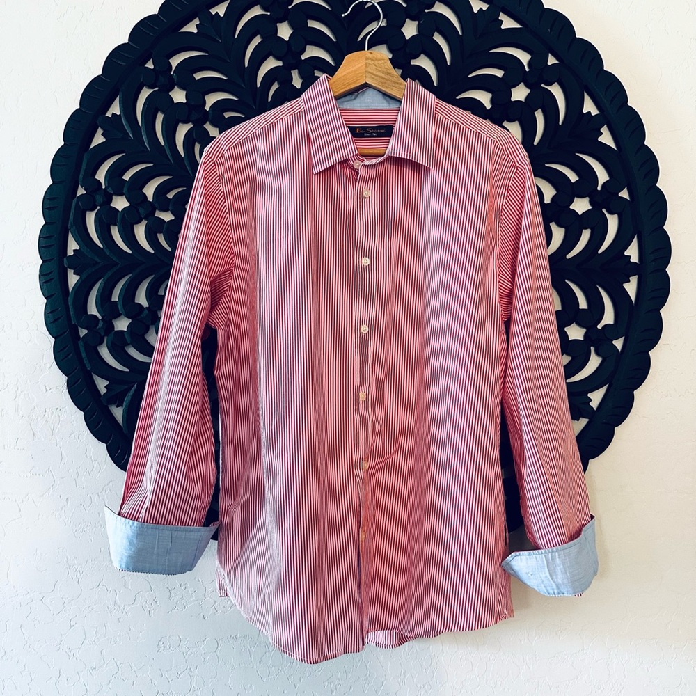 Ben Sherman Pinstriped Button Down Oxford Shirt